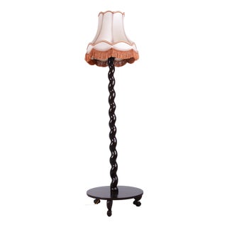 Art Deco Floor Lamp in Oak, Czech, 1920s For Sale