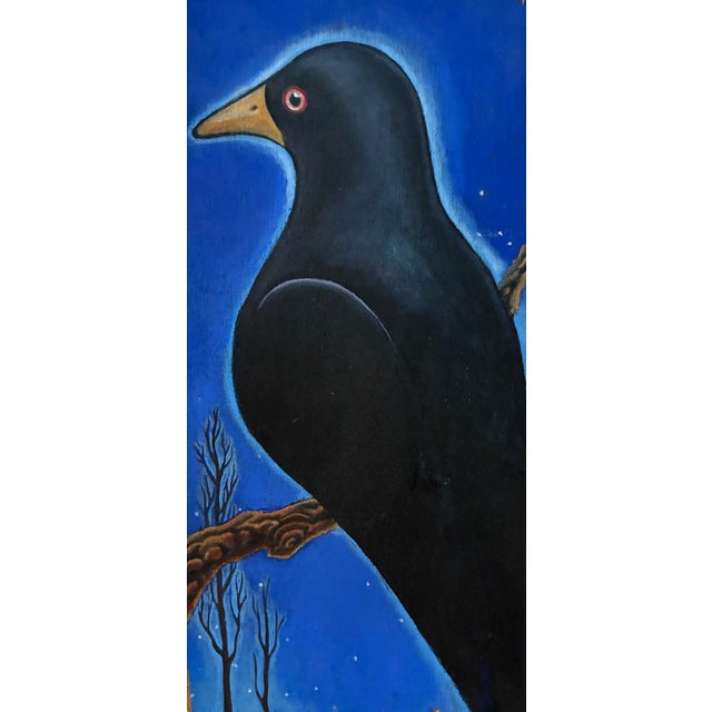 Modern Blackbird Modern Oil Painting For Sale - Image 3 of 8