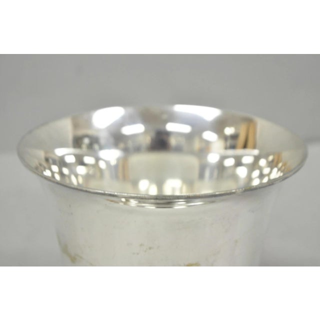 Vintage English Regency Soldered Silver Plated Fluted Champagne Chiller Bucket For Sale In Philadelphia - Image 6 of 12