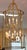1990s Large Brass Two Tier 12 Light Beveled Glass Chandelier Lantern For Sale - Image 4 of 10