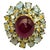 Bochic "Orient" Vintage Natural Ruby & Aquamarine Ring Set In 18K Solid Gold For Sale - Image 10 of 18