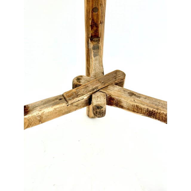 Brown Rustic Elm Milking Stool For Sale - Image 8 of 9