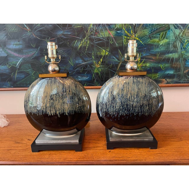Uttermost Uttermost Drip Glaze Ceramic Table Lamps, a Pair For Sale - Image 4 of 11