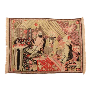 Antique Persian Karabakh Pictorial Rug - 04'09 X 06'04