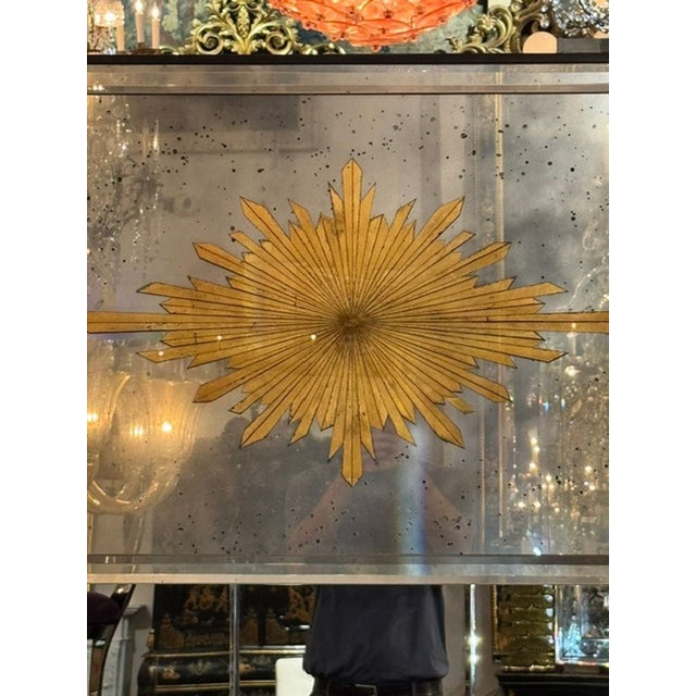 Modern Maison Jansen Design Eglomise’ Sunburst Trumeau Mirrors For Sale - Image 3 of 8