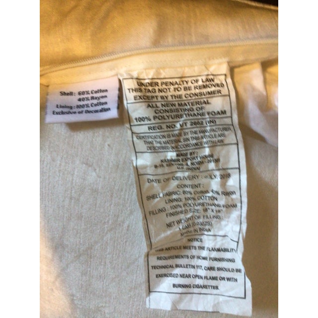 Kashmir Export House White Decoration Feather Pillow For Sale - Image 11 of 13