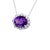 2010s Natural Amethyst Diamond Pendant with Chain 14k W Gold 15.51 TCW Certified For Sale - Image 5 of 9