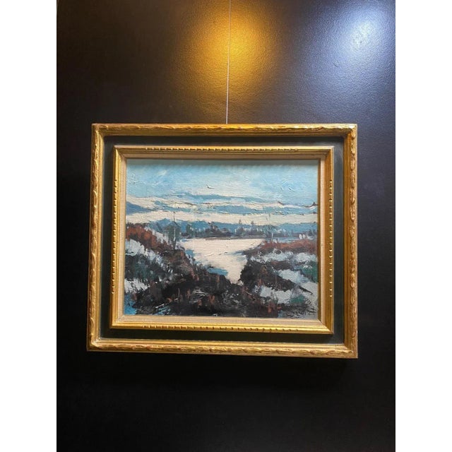 William Goliasch, Salève Mount Landscape, Oil on Canvas, 1972 For Sale - Image 4 of 9