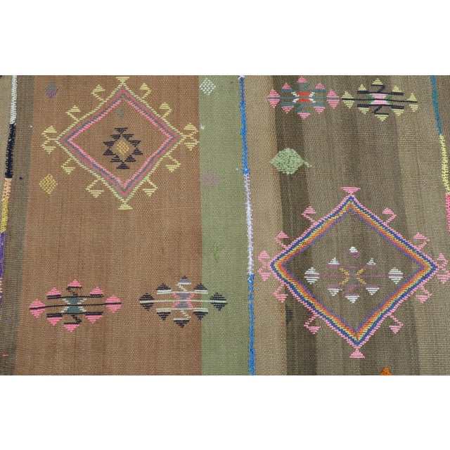 Mid 20th Century Vintage Turkish Tribal Kilim Rug-3’3’x7’5" For Sale - Image 5 of 13