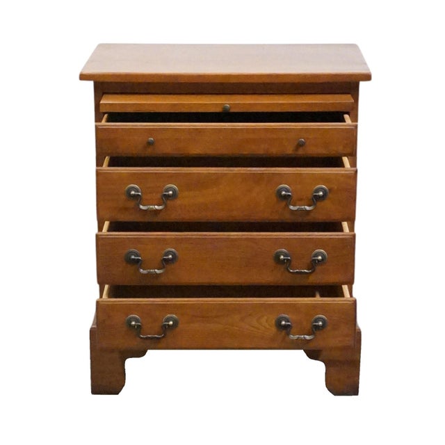 1990s Keller Furniture Solid Cherry Early American Colonial Revival 24" Four Drawer Nightstand 2650 For Sale - Image 5 of 14