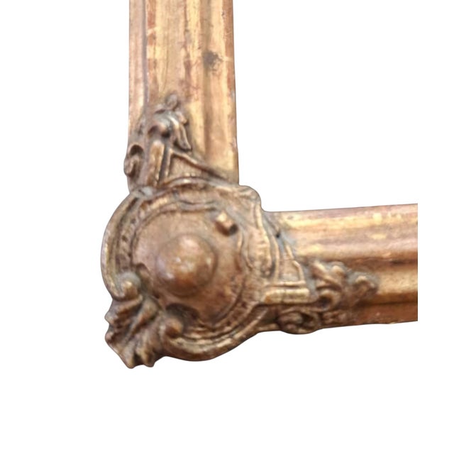 Antique Rococo Revival Gilded Picture Frame, 1800s For Sale - Image 5 of 6