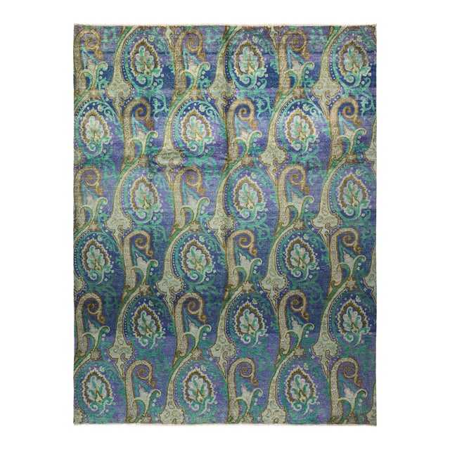 Suzani Collection Hand-Knotted Area Rug - 9' 1" X 11' 9" For Sale - Image 10 of 10