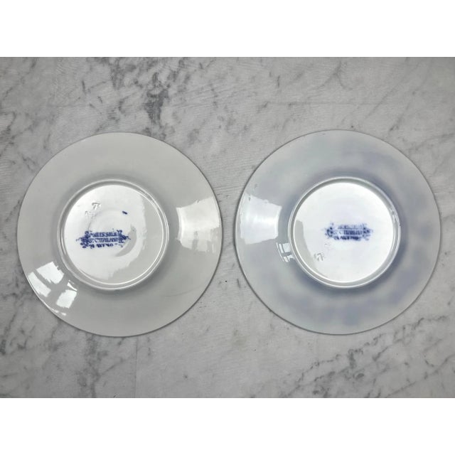 Set of 6 Vintage Laveno Blue Onion Plates, Sci Italy Earthenware (21cm) For Sale - Image 12 of 18