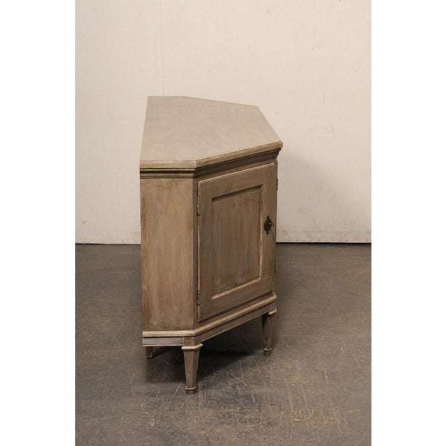 Greige Italian Inspired 4-Door Credenza Cabinet For Sale - Image 8 of 11