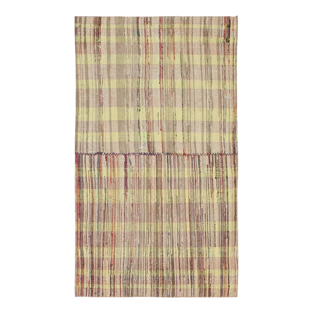 Small Vintage Decorative Rag Rug - 2`11" X 5`3" For Sale