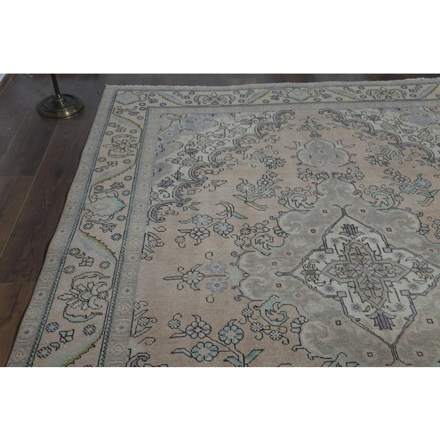 1970s 1970s Vintage Persian Handmade Wool Cotton Orange Area Rug For Sale - Image 5 of 11