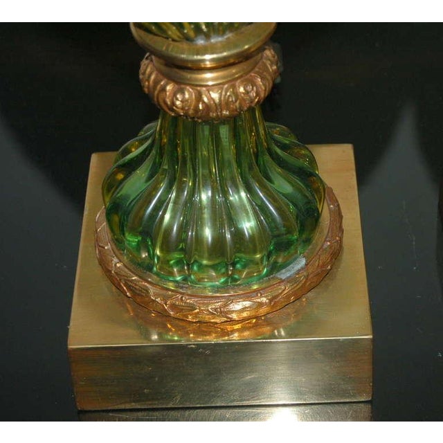 Marbro Murano Glass Lamps Green For Sale In Atlanta - Image 6 of 10