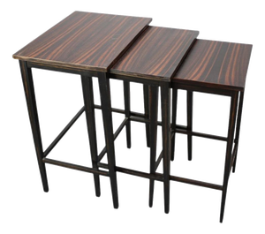 Mid-Century Modern Macassar Veneer Nesting Tables, 1950s, Set of 3