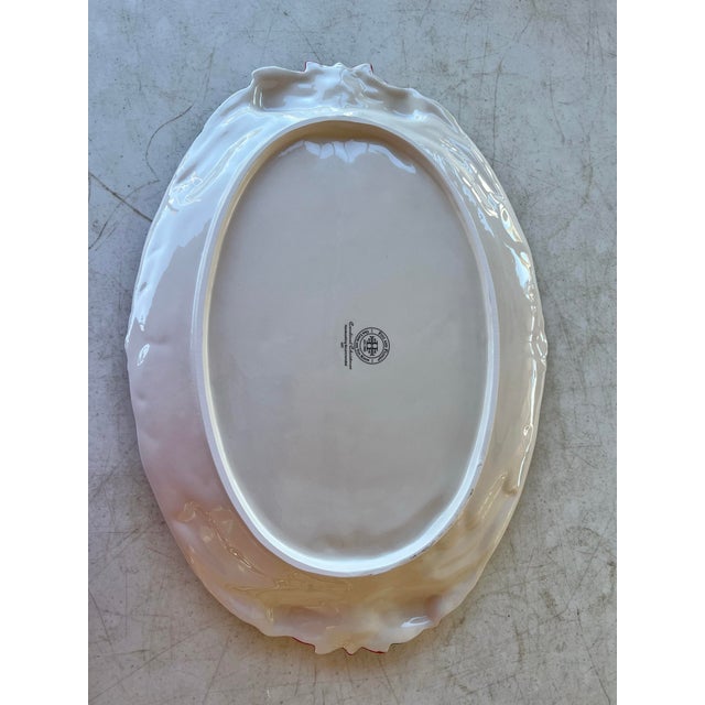 Red Vintage Fitz and Floyd Red Poinsettia Platter For Sale - Image 8 of 11