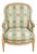 Mid-Century Louis XVI Style Lacquered Bergère Chair with Floral Fabric, 1950s For Sale
