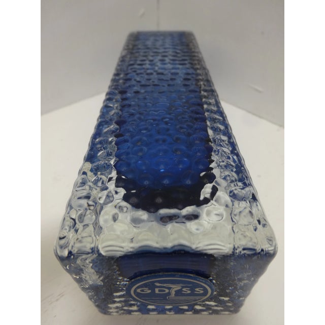 1960s Mid Century Smålandshyttan Blue Glass Vase Josef Schott For Sale - Image 5 of 8