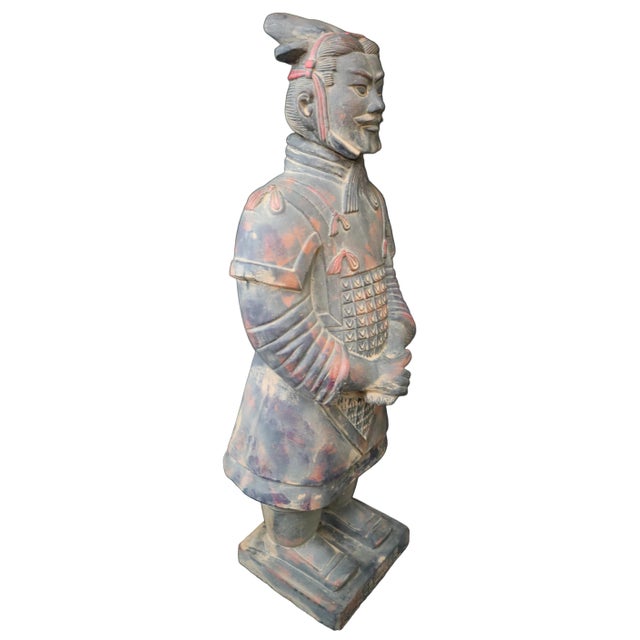 Standing at nearly 30 inches tall, this statue is a fantastic small scale reproduction of a Chinese terracotta warrior....