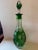 Victorian Vintage Nachtmann-Style Emerald Green Cut-to-Clear Crystal Wine Decanter, Grapevine “Traube” Pattern For Sale - Image 3 of 3