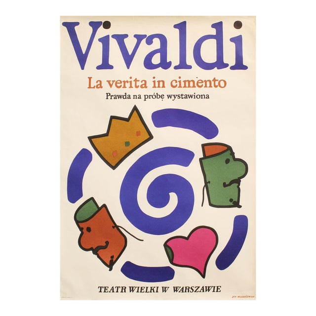 1981 Polish Opera Poster, La Verita in Cimento by Vivaldi - Mlodozeniec For Sale