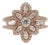 18k 750 Solid Rose Gold Floral Natural Diamond Ring, Size 7 For Sale