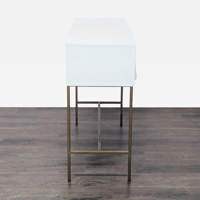 2010s West Elm Sculpted Geo Console For Sale - Image 5 of 9