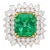 4.30 Carat Insignificant Oil Colombian Emerald in Diamond Cluster Ring, Size 6 For Sale