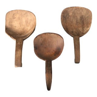 Antique Collection of Wooden Utensils - Set of 3 For Sale