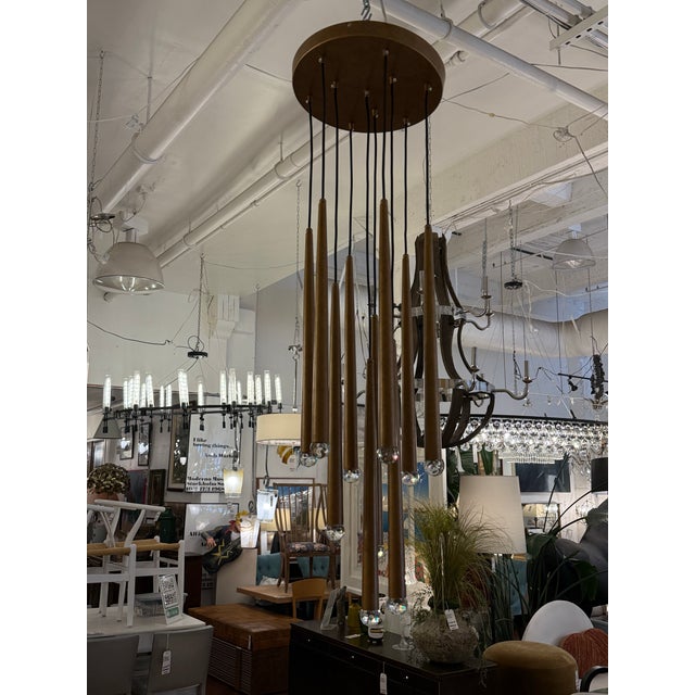 Contemporary Contemporary Jonathan Browning Studios Style Ten-Light Pendant Chandelier For Sale - Image 3 of 12