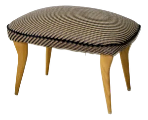 Vintage Italian Pouf with Walnut, 1960s