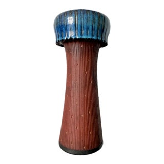 1956 Wilhelm Kåge With Gustavsberg Mid-Century Modern Stoneware Farsta Fountain Vase For Sale