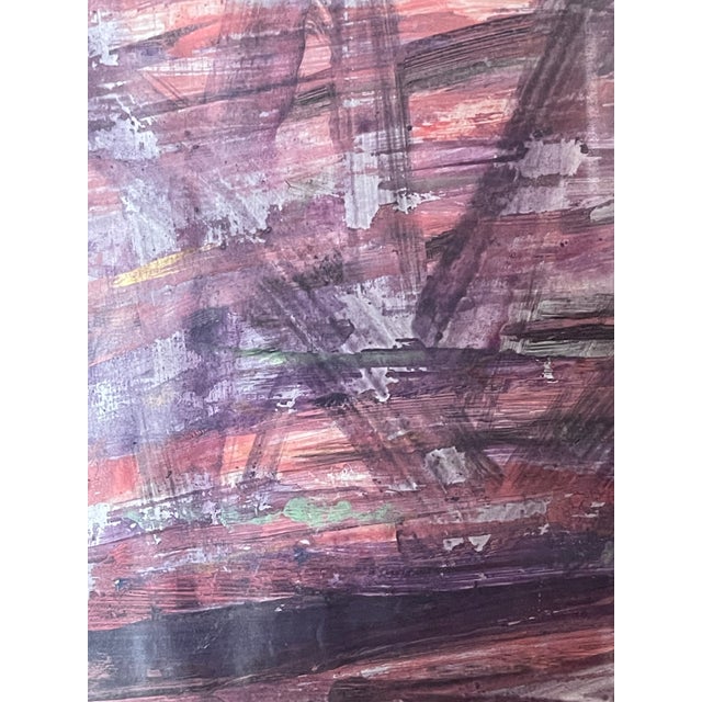 Abstract Contemporary Abstract Purple Painting by Elia Framed For Sale - Image 3 of 5