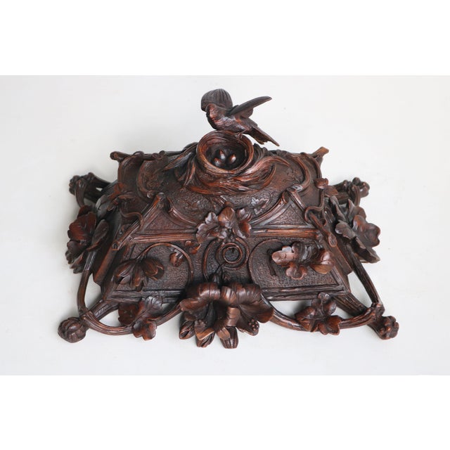19th Century Swiss Black Forest Jewelry Box in Openly Carved Walnut, 1880 For Sale - Image 9 of 15