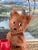 Animal Skin Vintage Plush Mechanical Bear With Red Barrel, Mid-20th Century Toy For Sale - Image 7 of 10