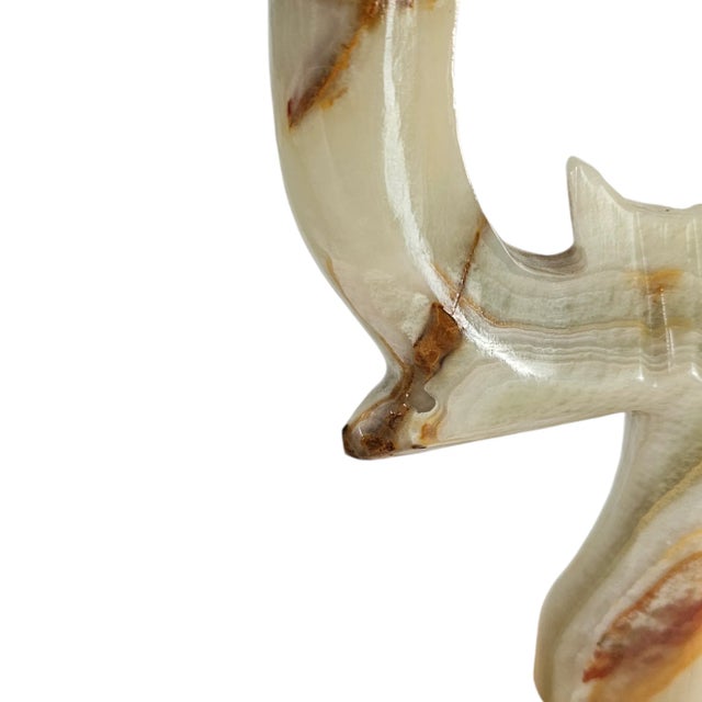 Carved Natural Onyx Candle Stick Candle Holder 9.5" For Sale In San Francisco - Image 6 of 8