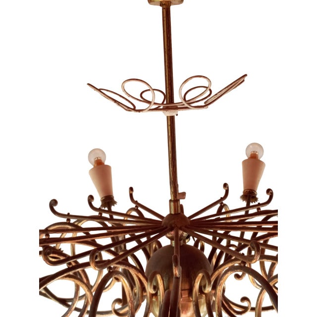 Brass 16-Light Chandelier with Colored Metal Lamp Holder, 1950s For Sale - Image 13 of 18