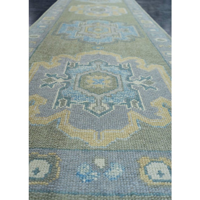 Early 21st Century Turkish Oushak Rug 3' x 11'10" #19184 For Sale - Image 5 of 8