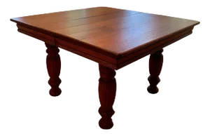 Carved Oak Arts & Crafts Art Deco French Dining Table, Mid 20th Century