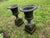 English Late 20th Century Neoclassical Cast Iron Urns on Plinths - A Pair For Sale - Image 3 of 12