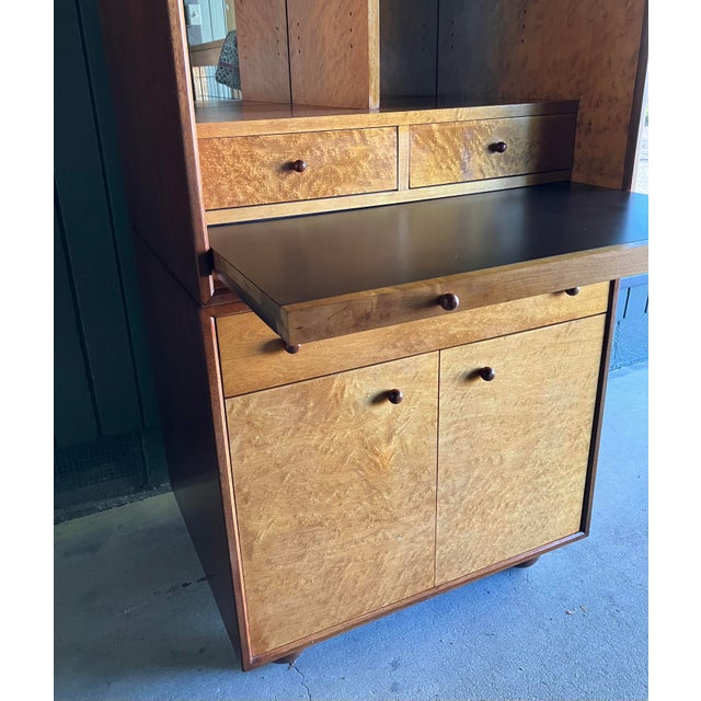 1980s Hickory Kaylyn "Gear" Mahogany & Birdseye Maple Bar Cabinet Storage Cabinet and Foot For Sale - Image 15 of 16