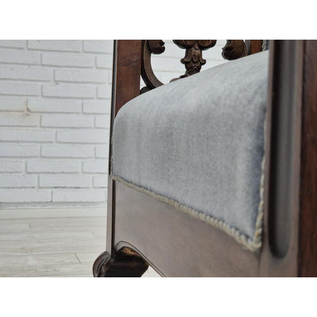 Danish Lounge Chair in Light Blue Furniture Velour, 1950s For Sale - Image 16 of 18