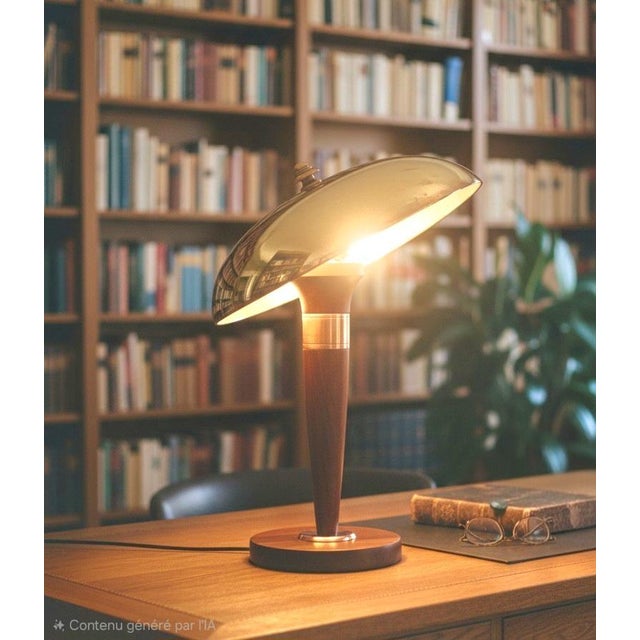 Art Deco Articulated Lamp in Mahogany and Brass, 1930 For Sale - Image 16 of 18