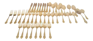 1970s E. P. International Gold-Plate Flatware, 42 Pieces