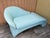 1990s Postmodern Art Deco Revival Upholstered Sea Foam Green Chaise Lounge By Carson Furniture. Features a Curvy Art Deco...