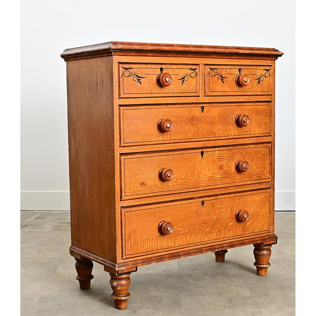 19th Century English 19th Century Faux Bois Painted Chest For Sale - Image 5 of 17