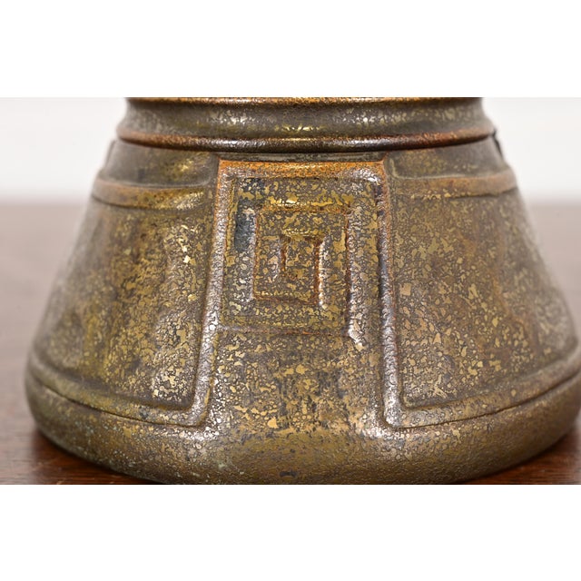 Tiffany Studios New York Greek Key Bronze Inkwell For Sale - Image 11 of 15